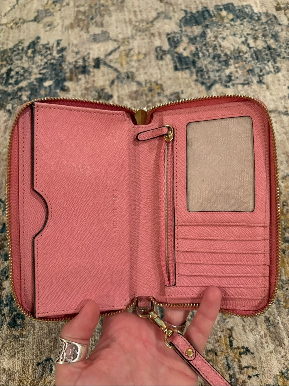Michael Kors Hot Pink Mini Wristlet MK Women’s jet set Continental Wallet Purse